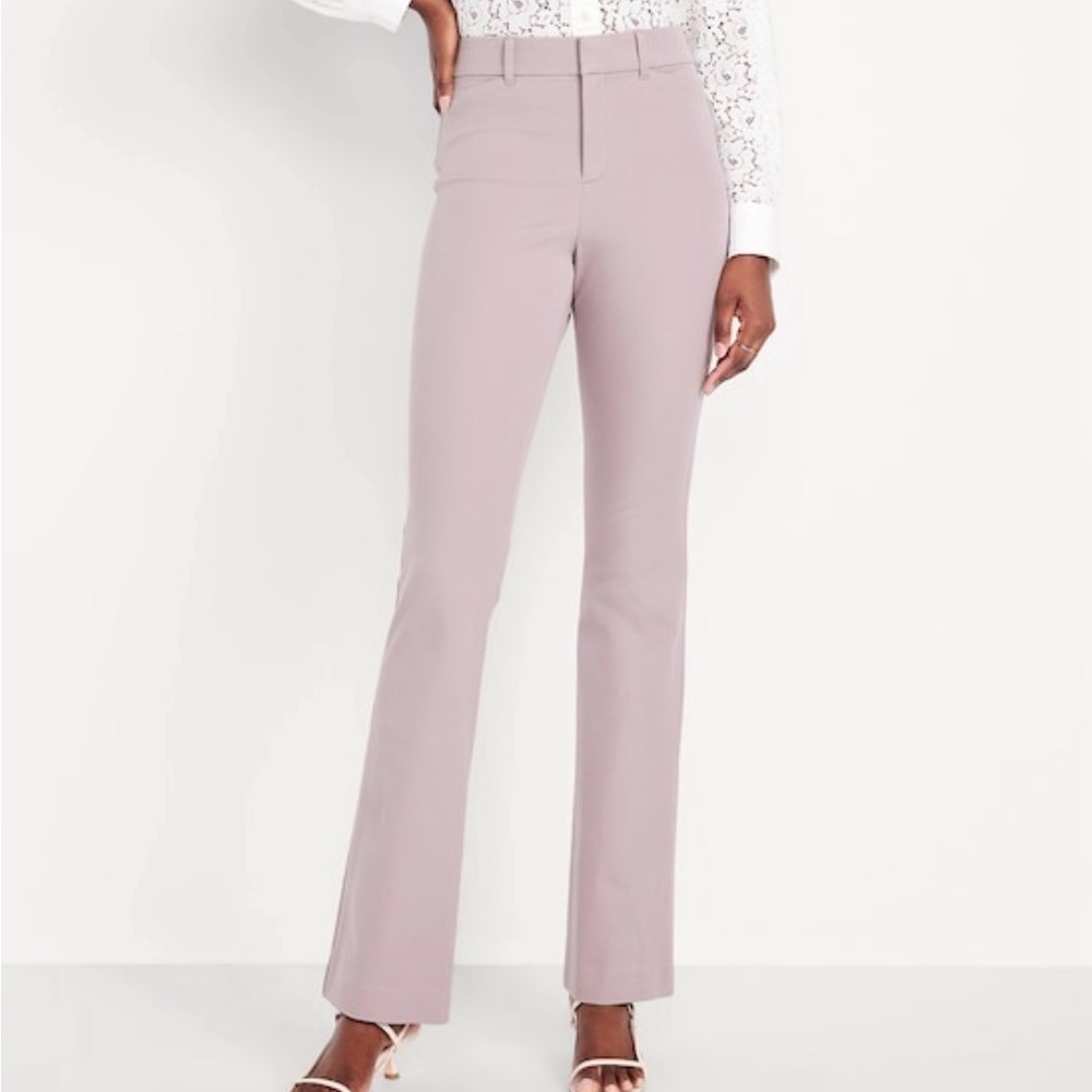 Old Navy High-Waisted Pixie Flare Office Pants in Dawn Glow